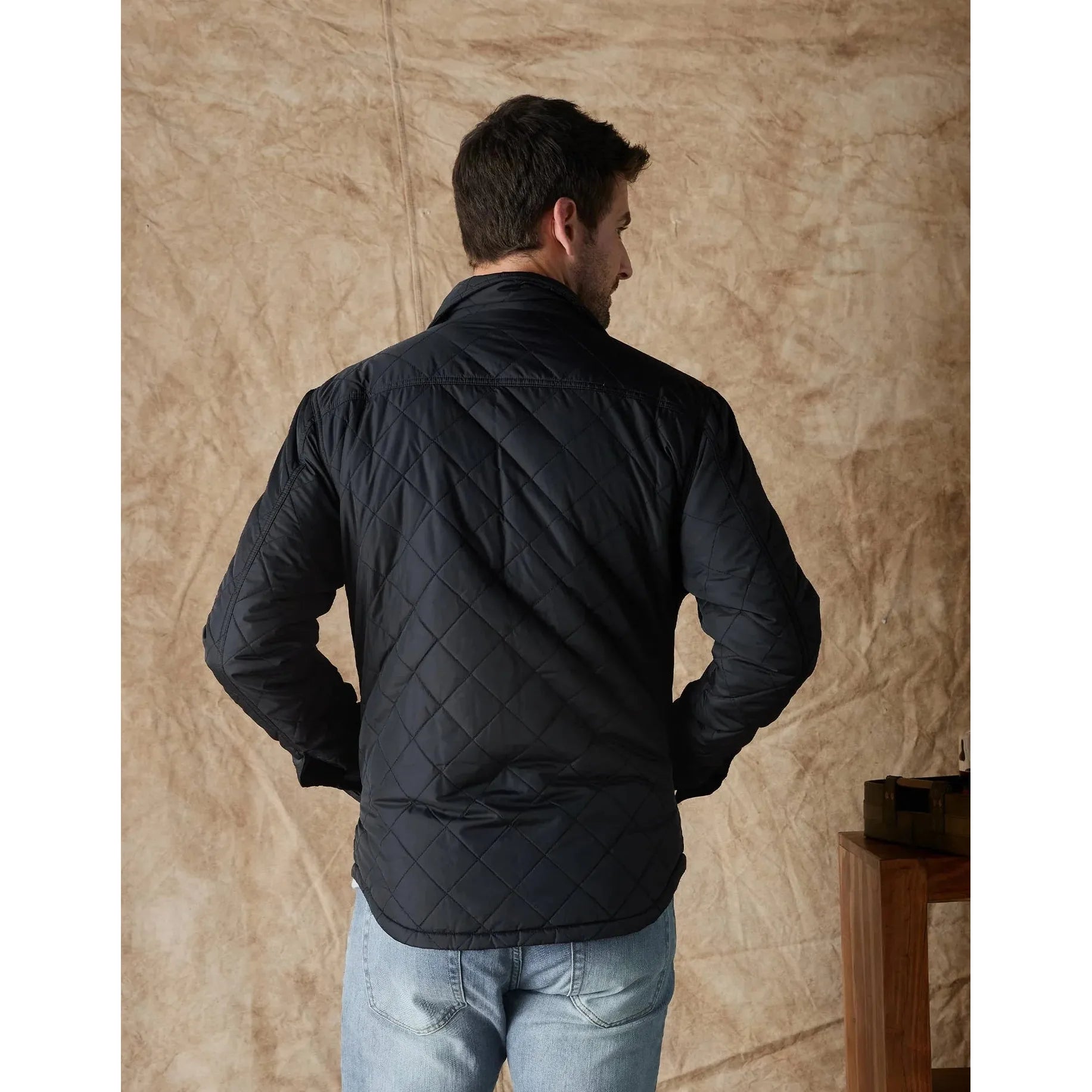 Normal Brand - Quilted Sherpa Lined Shacket in Black