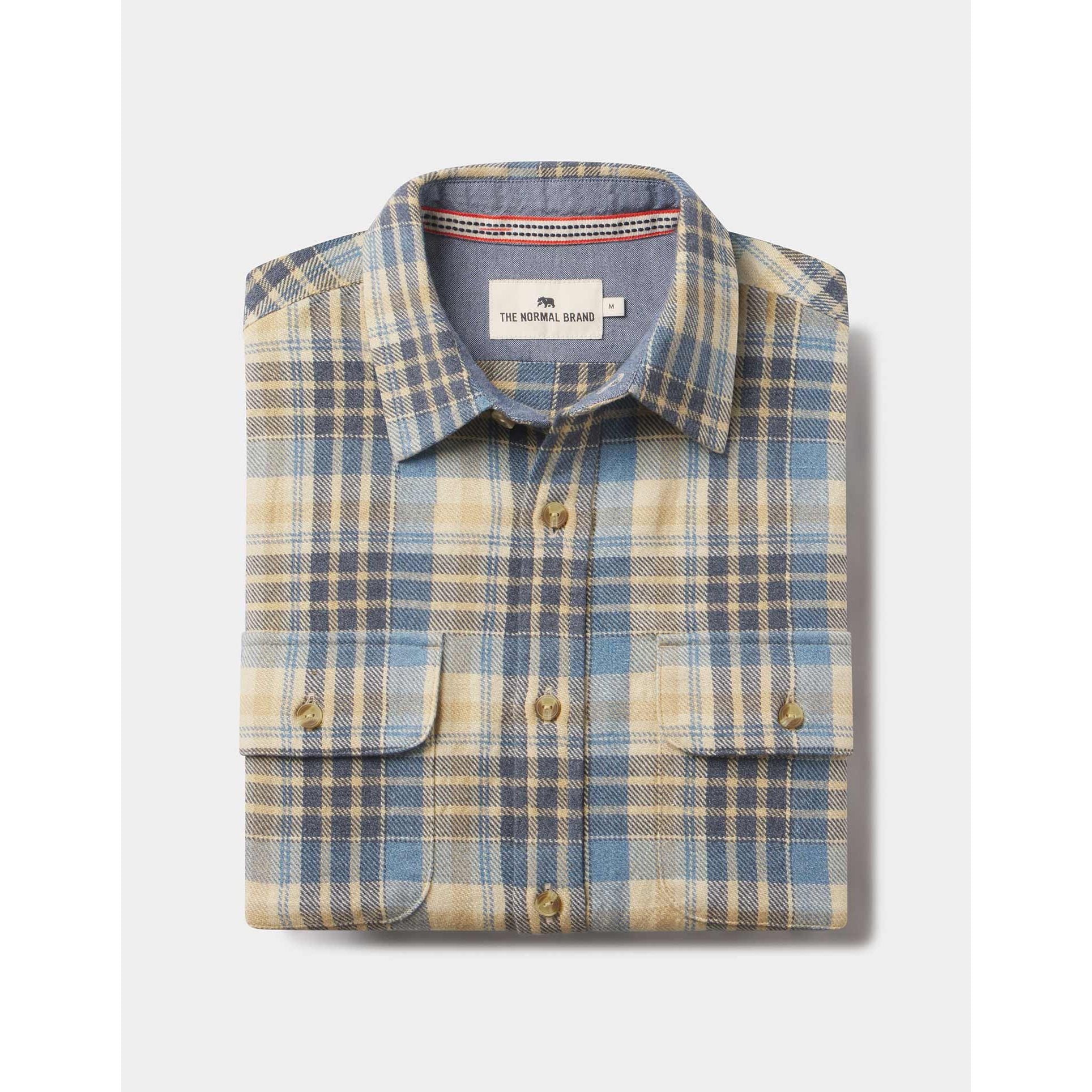 Normal Brand - Mountain Overshirt in Vintage Blue Plaid