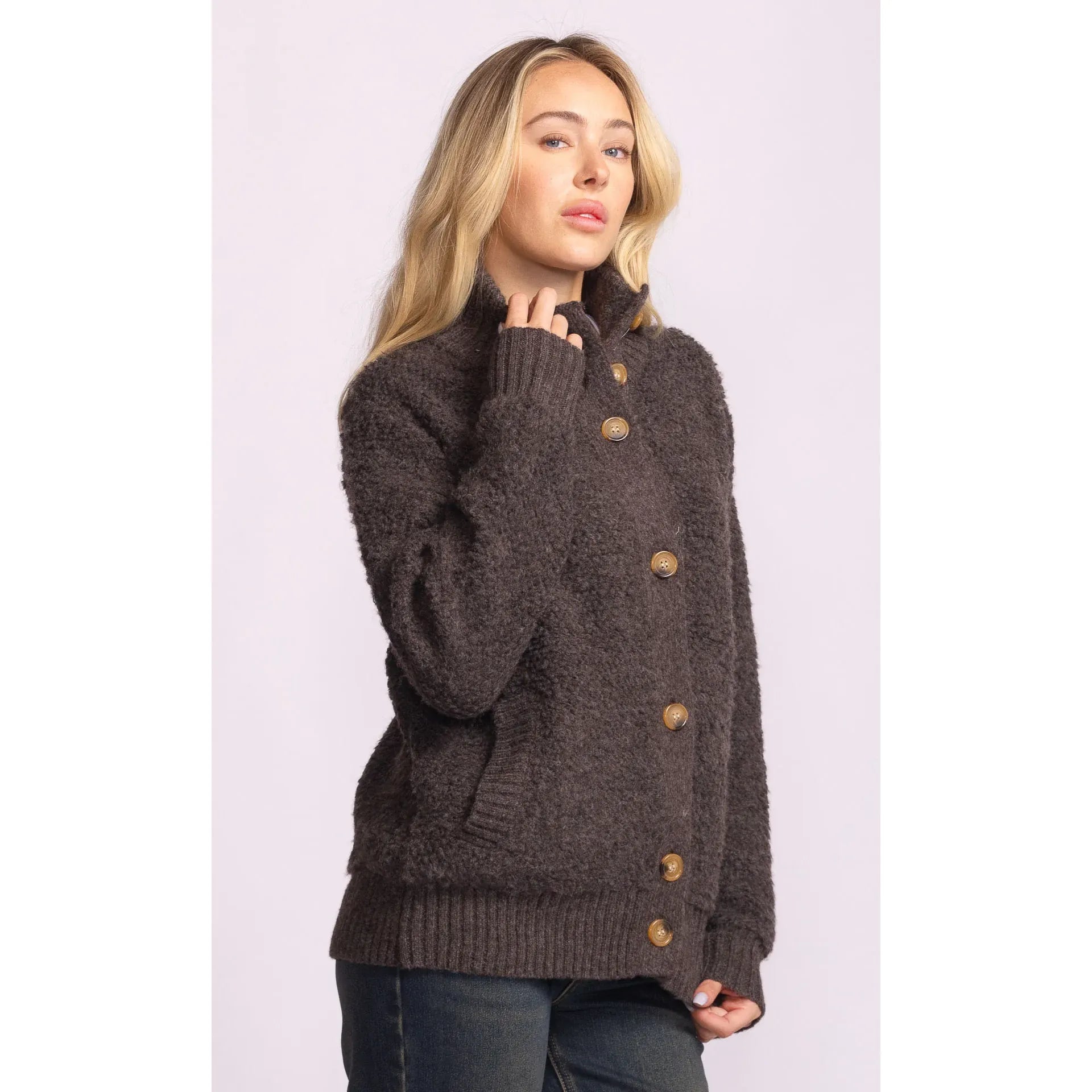 Pink Martini - Dolly Cardigan in Dark Grey