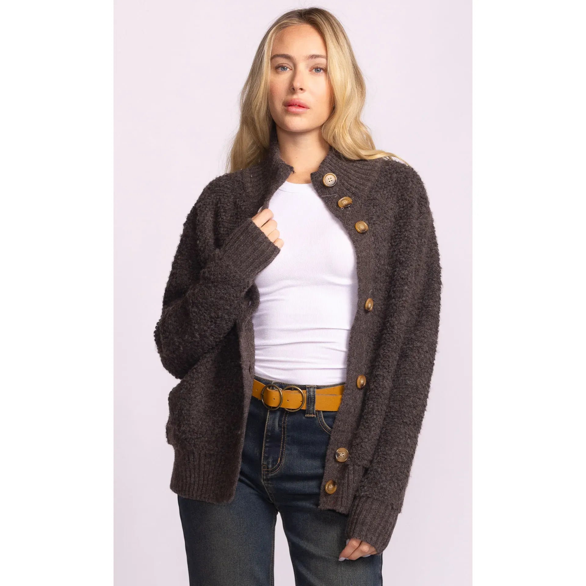Pink Martini - Dolly Cardigan in Dark Grey