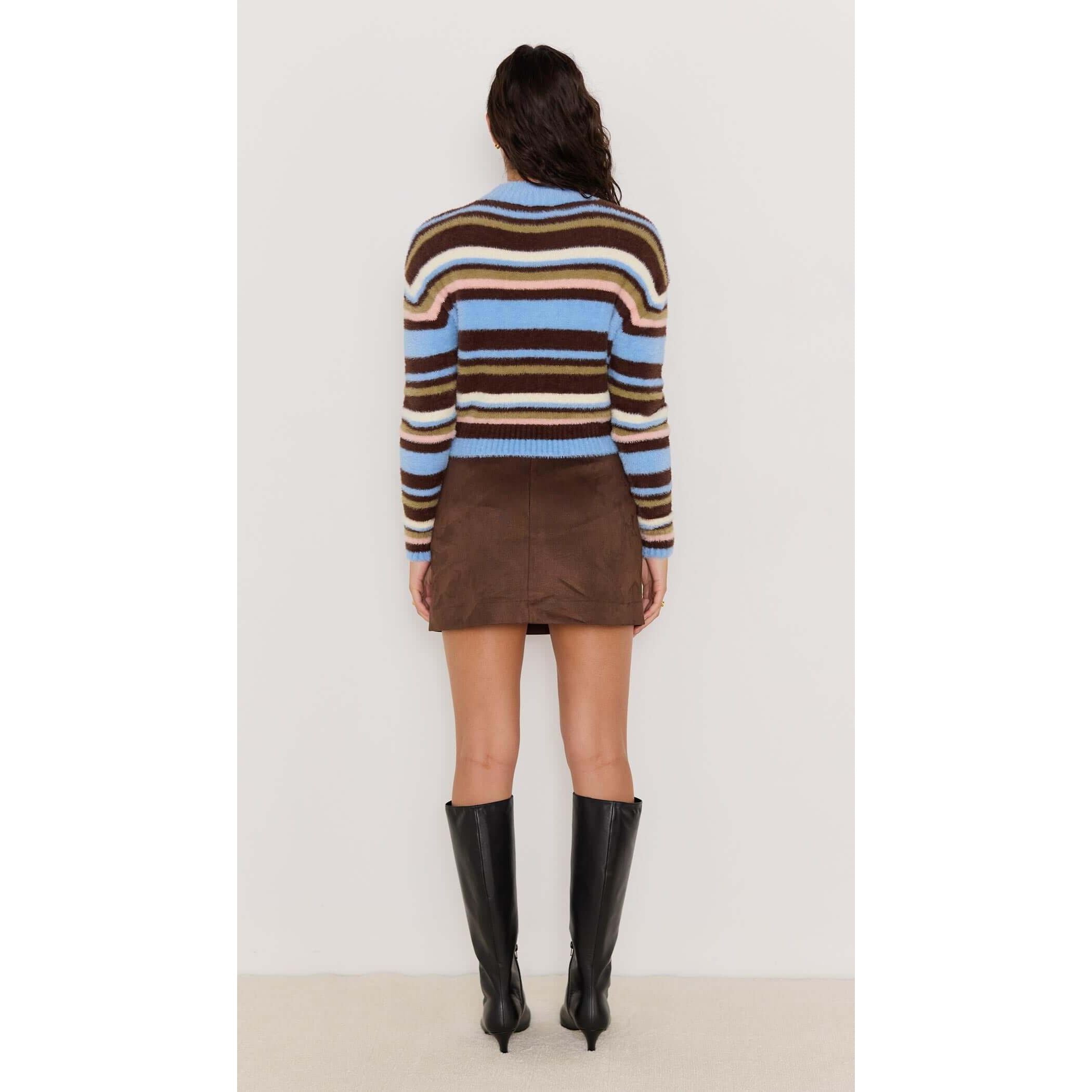 Mink Pink - Poet Fluffy Stripe Sweater
