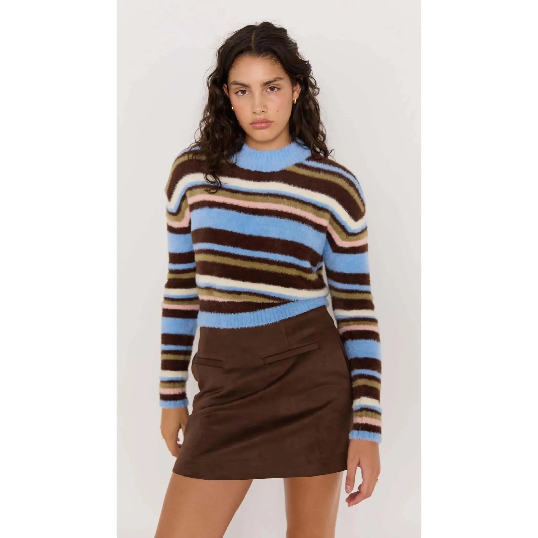 Mink Pink - Poet Fluffy Stripe Sweater