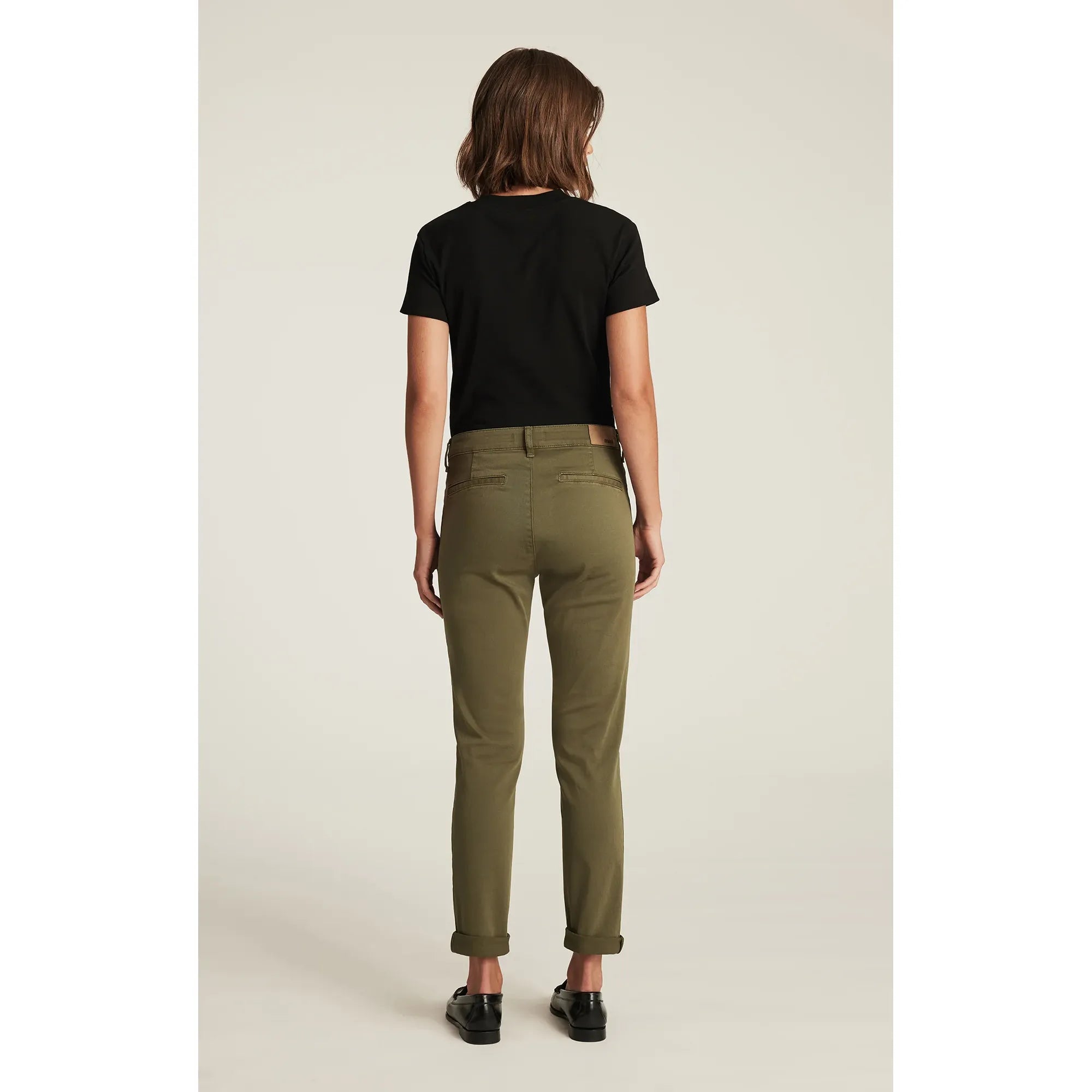 Mavi - Kathleen Slim Boyfriend in Dark Olive Casual Twill