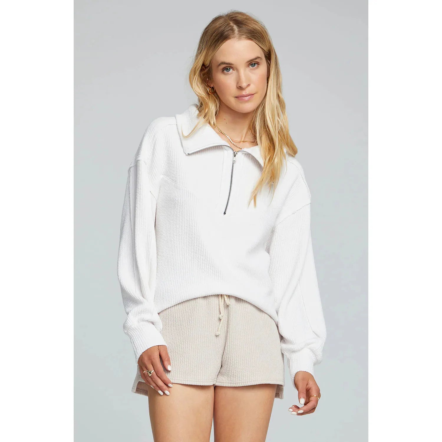 Saltwater Luxe - Half Zip Pullover in White