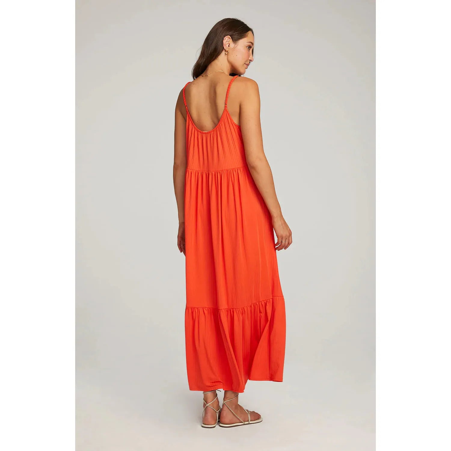 Saltwater Luxe - Tank Midi Dress in Hot Orange