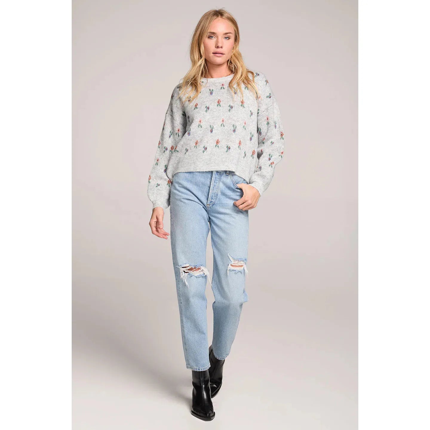 Saltwater Luxe - Annika Sweater in Heather Grey
