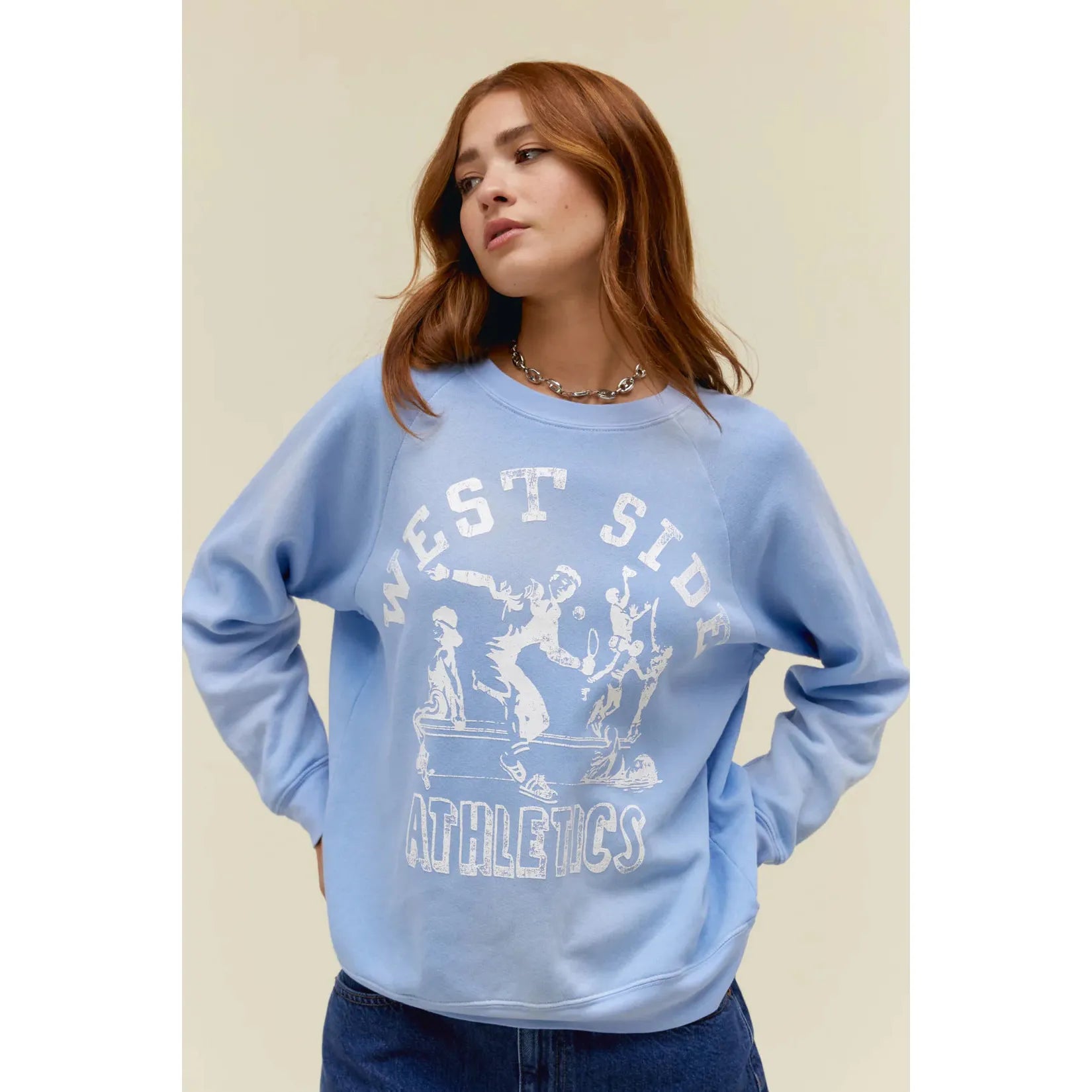 Daydreamer - West Side Athletics Sweatshirt in Sun Faded Blue