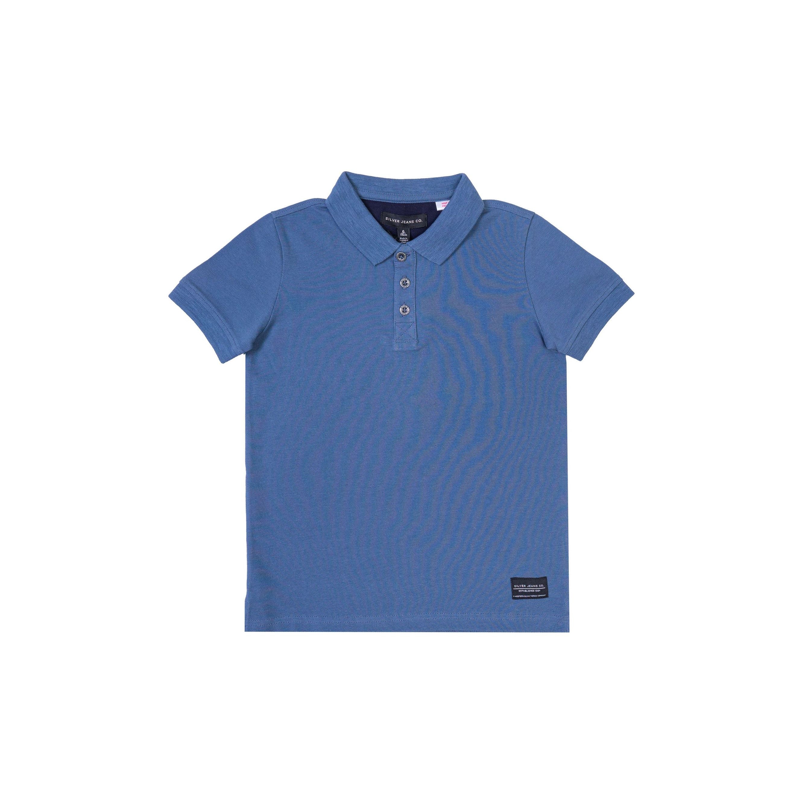 Silver Jeans - Boys Polo in Soft Blue