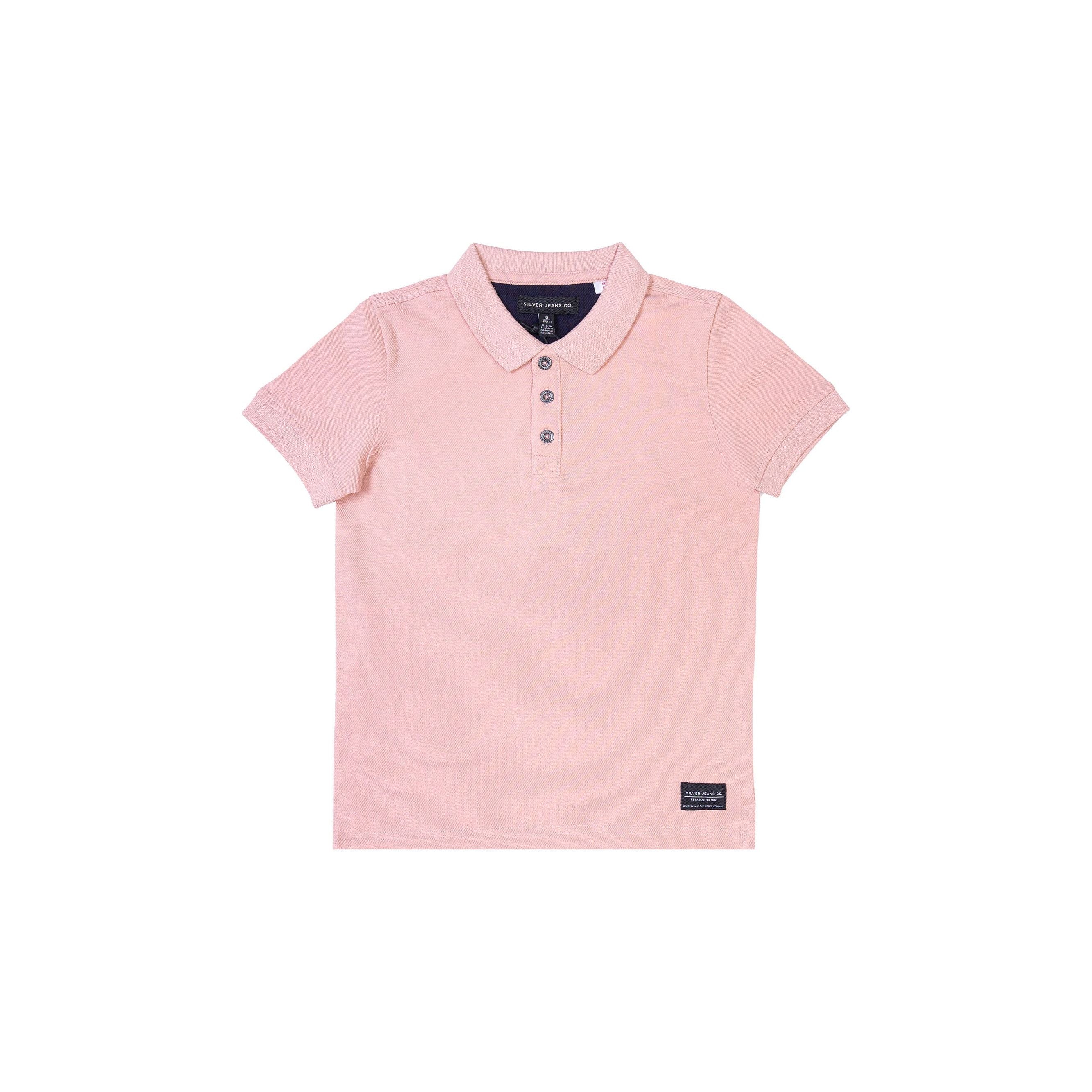 Silver Jeans - Boys Polo in Soft Pink