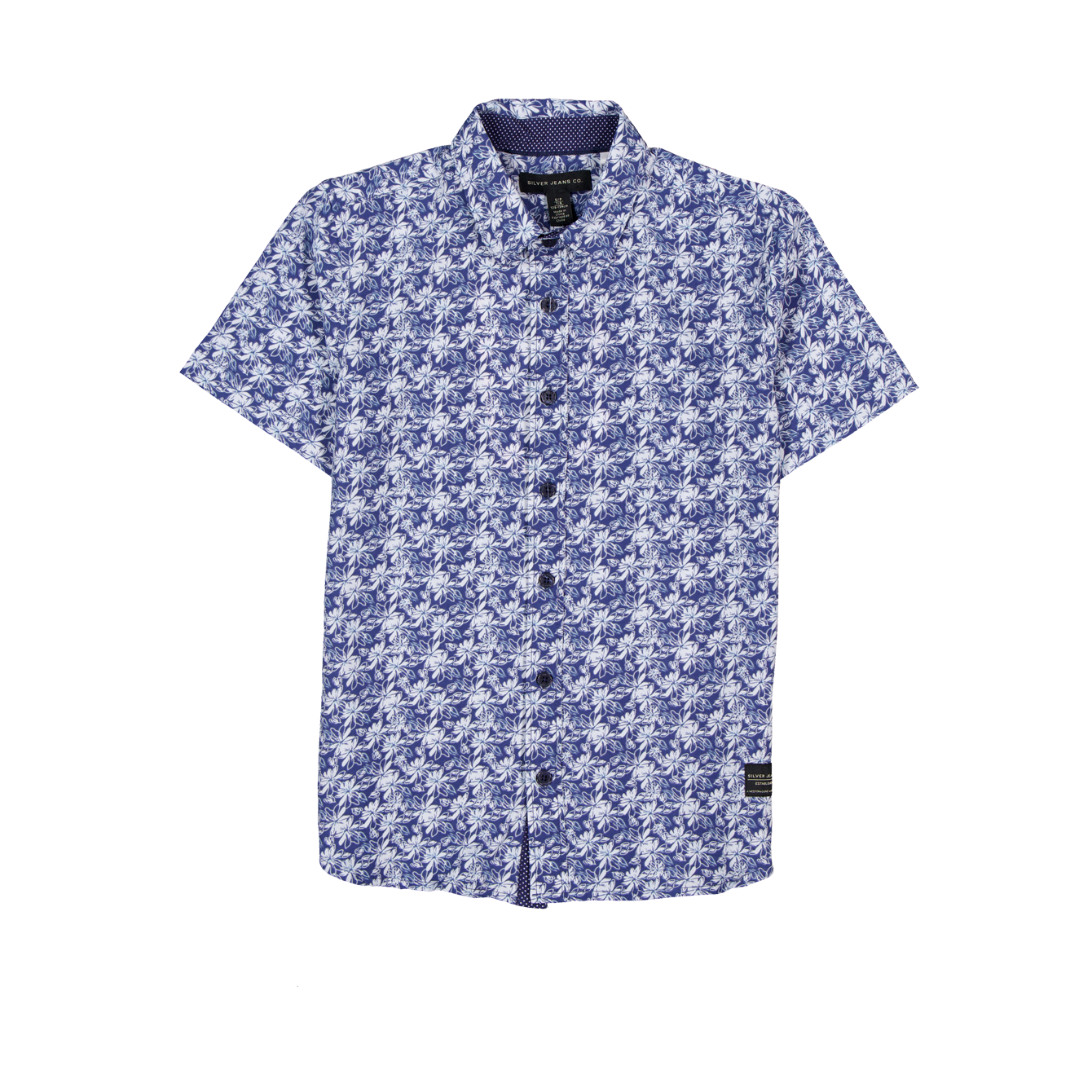 Silver Jeans - Boys Button Up Shirt in Navy Floral