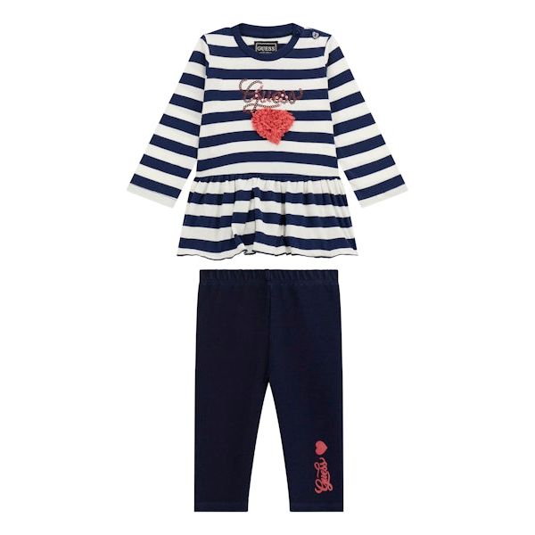Guess - Infant Girls 2 Piece Set in Navy Stripe