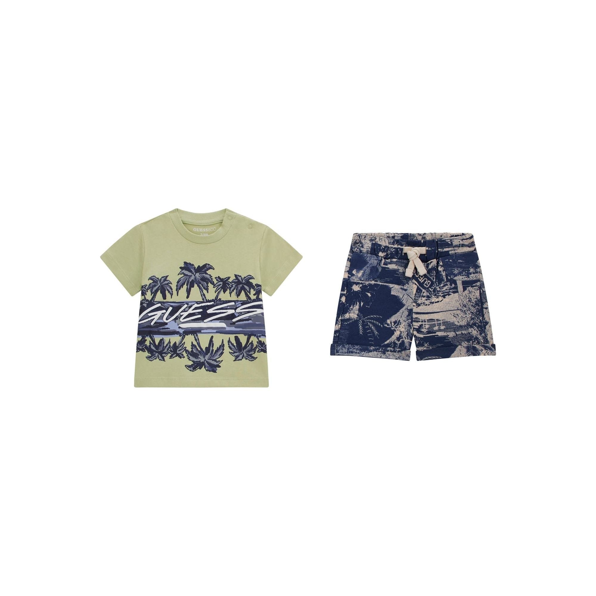 Guess - Infant Boys Short & Tee Set in Vetiver Leaf