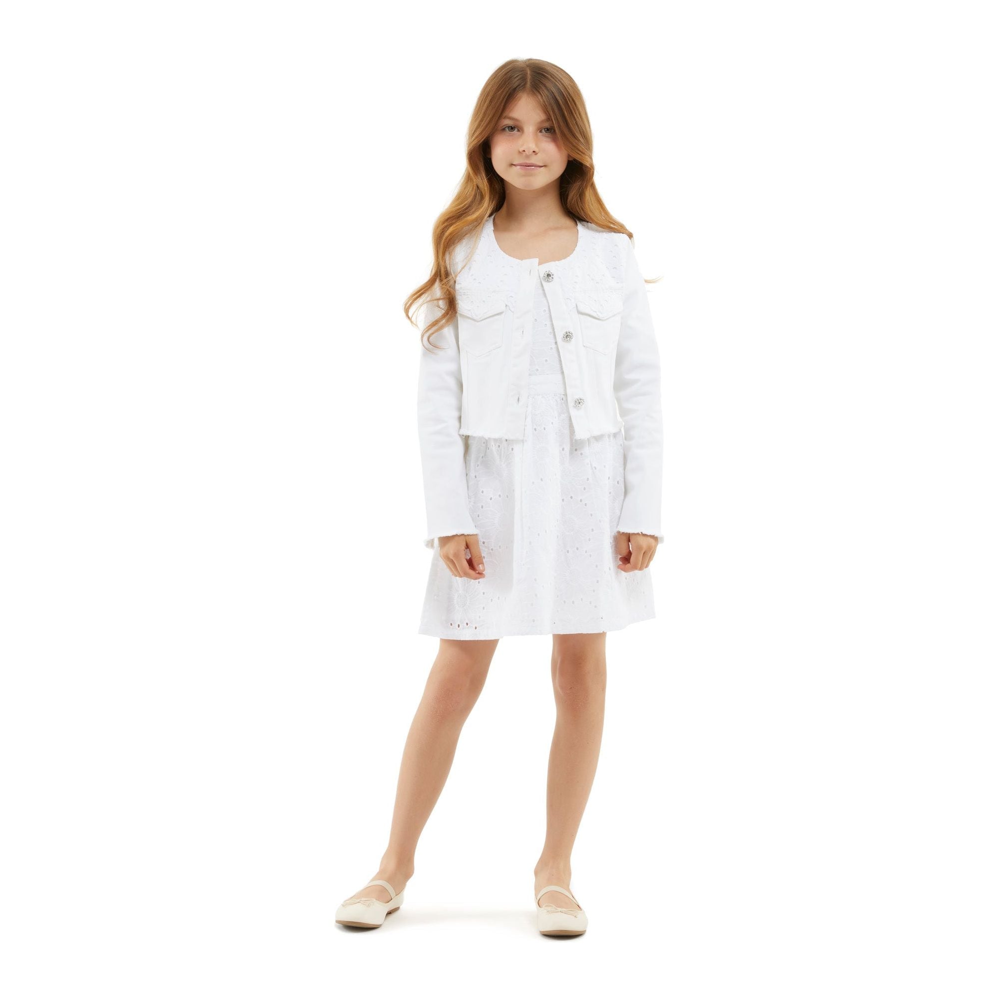 Guess - Girls Denim Jacket in Cream White