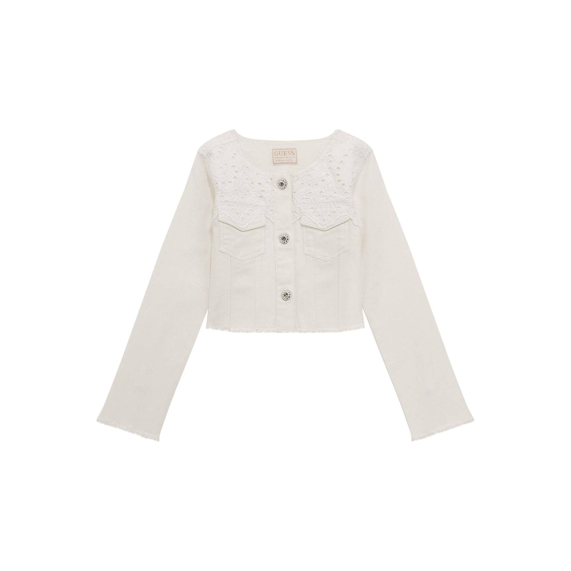 Guess - Girls Denim Jacket in Cream White