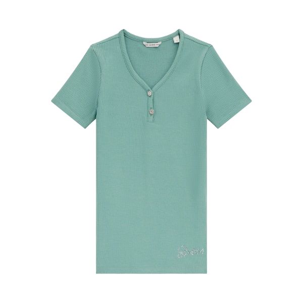 Guess - Girls Short Sleeve Ribbed Top in Mint