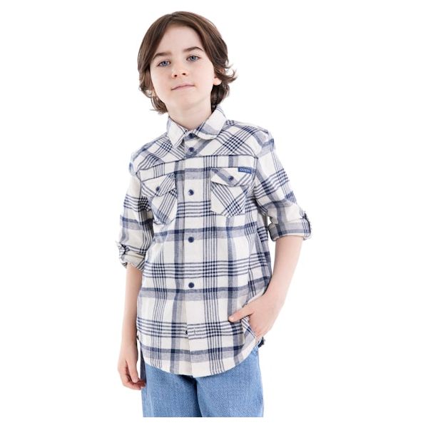 Guess - Boys Shirt in White Blue Check