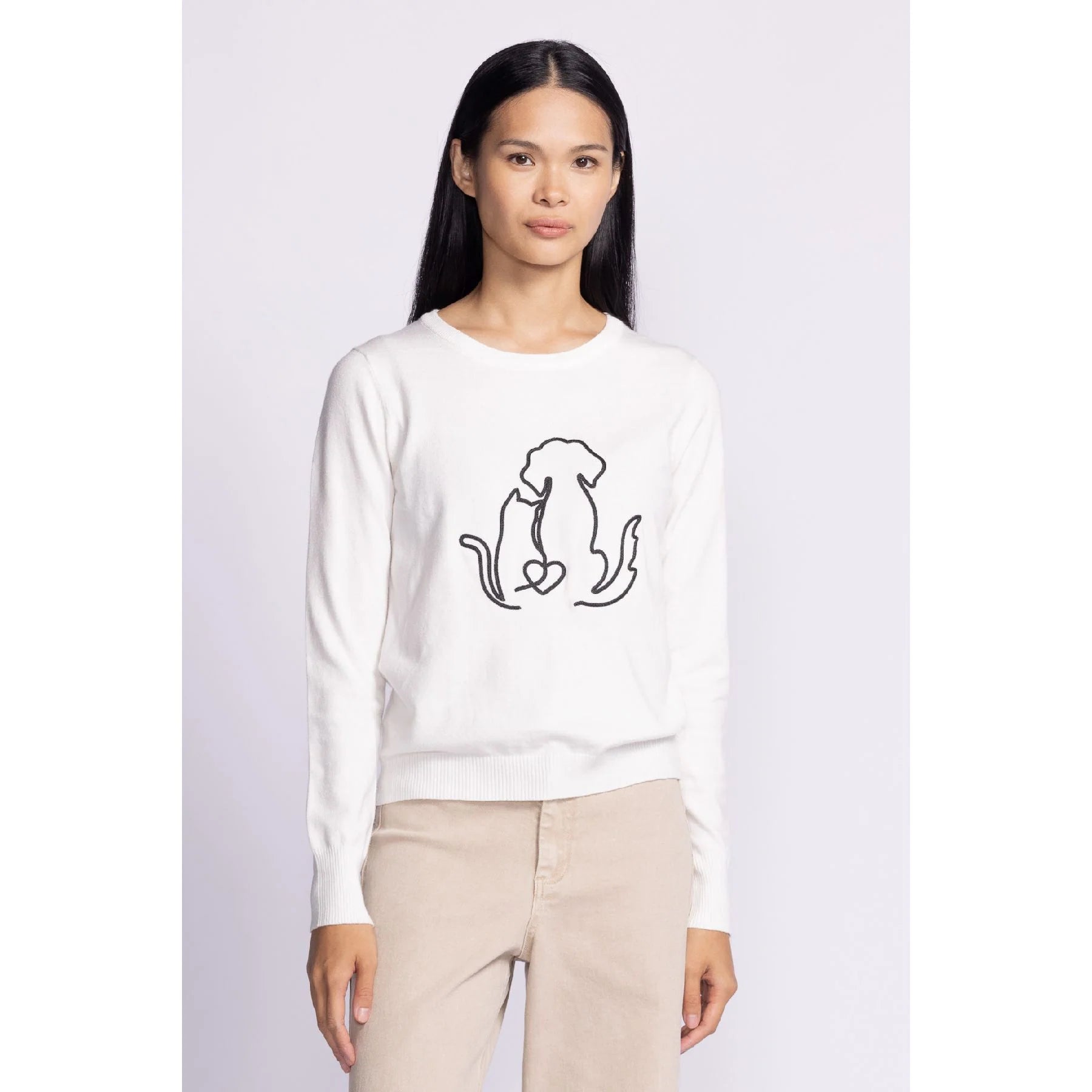 Pink Martini -  Friends Forever Sweater in White