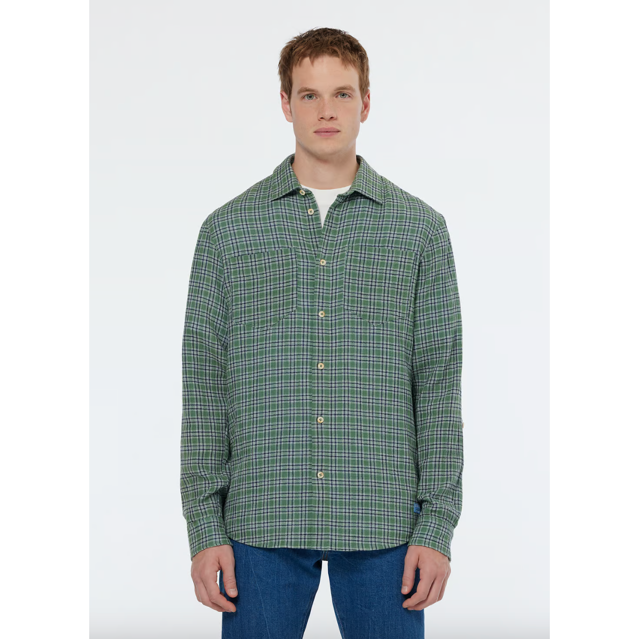 Scotch & Soda - Regular Fit Double Face Check Shirt in Sage Green Check