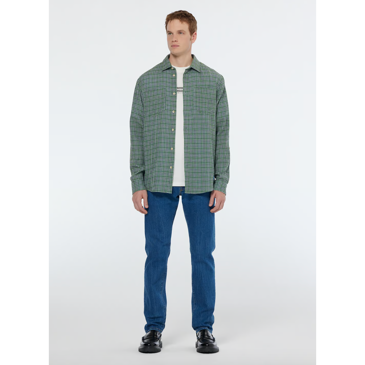 Scotch & Soda - Regular Fit Double Face Check Shirt in Sage Green Check