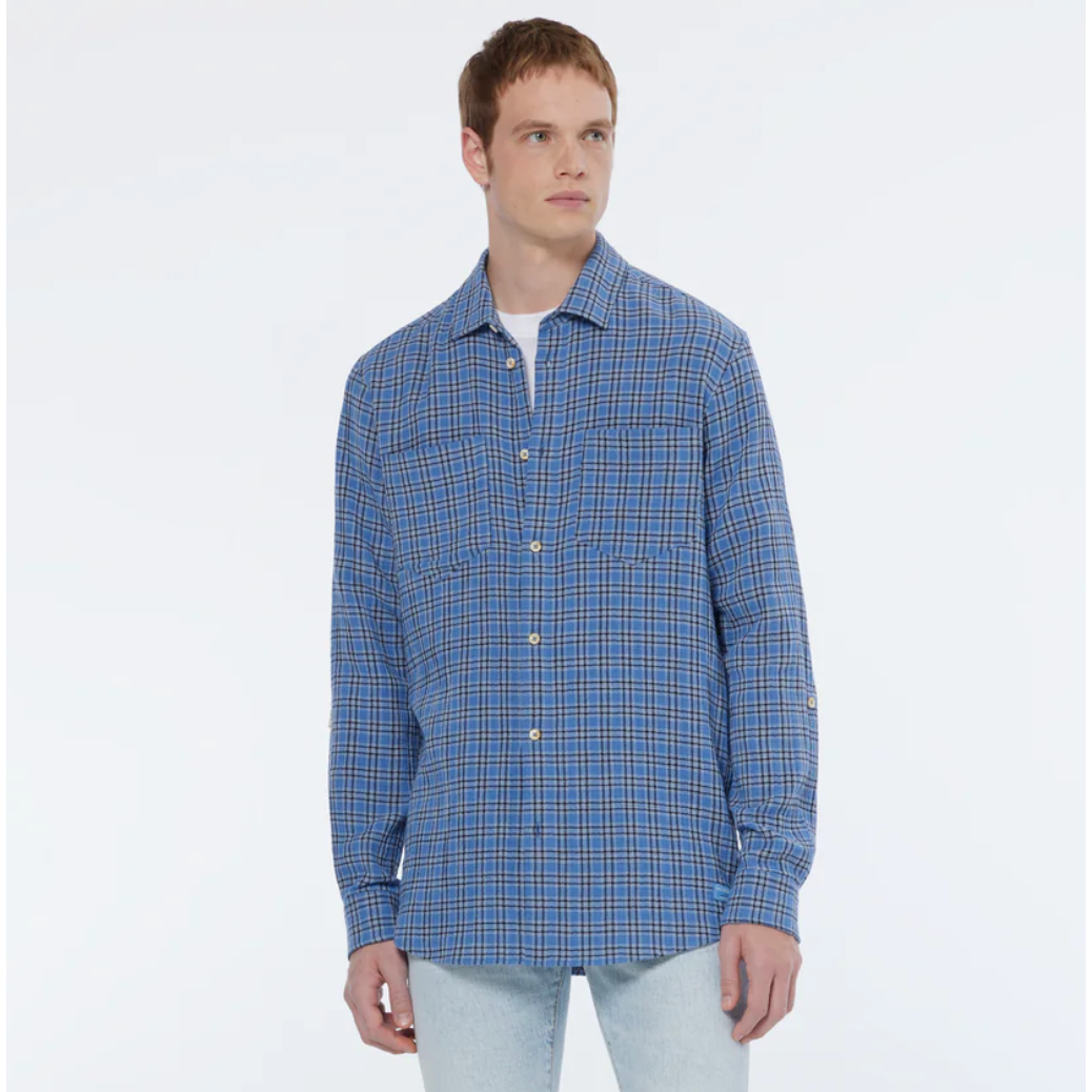 Scotch & Soda - Regular Fit Double Face Check Shirt in Blue Check