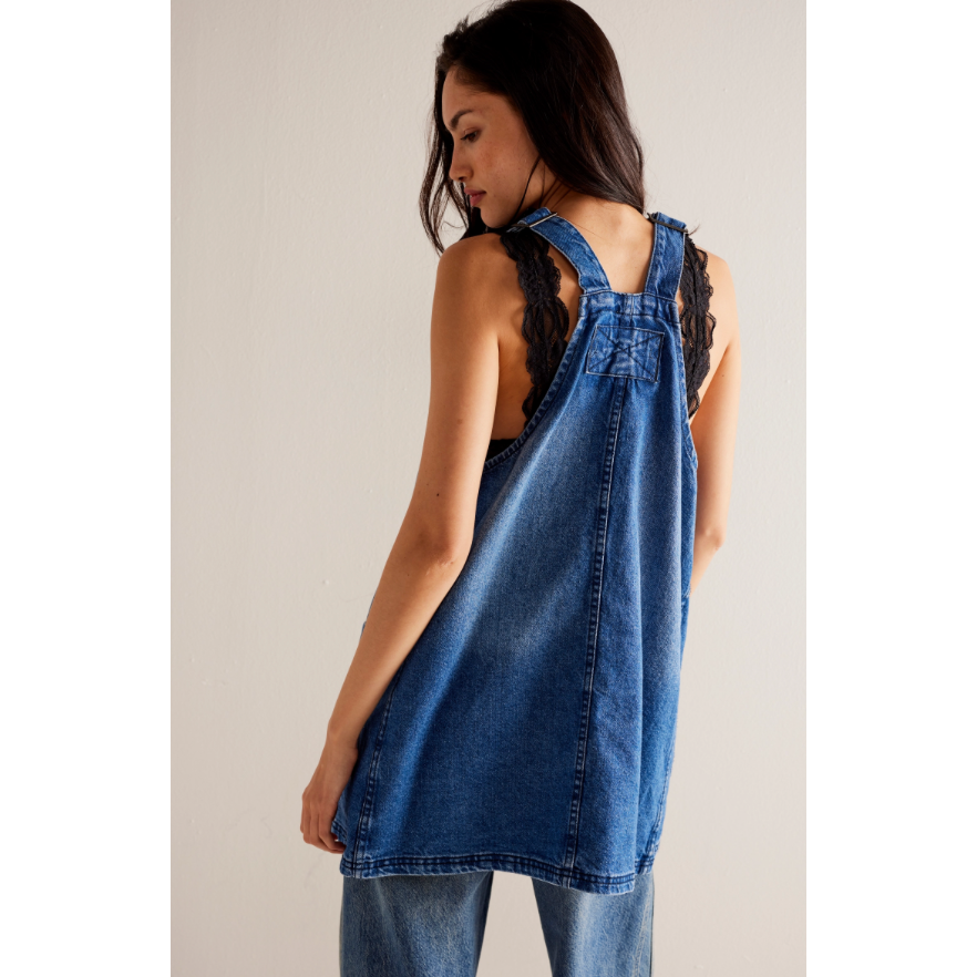 Free People -  Overall Smock Mini Top in Sapphire Wash