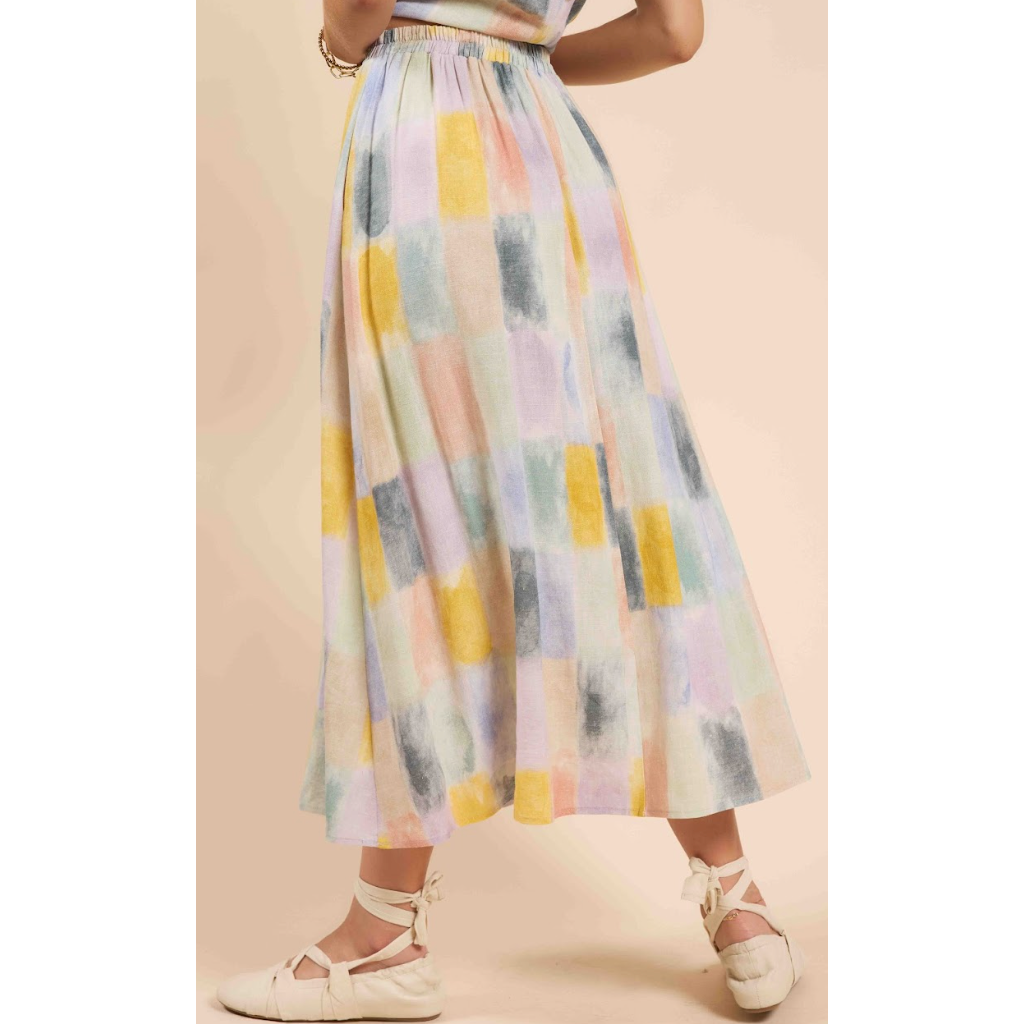 Sadie & Sage - Petrichor Gathered Skirt in Multi