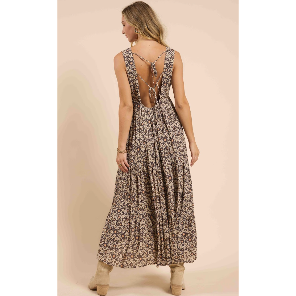 Sadie & Sage - Desert Sunset Maxi Dress in Brown Multi