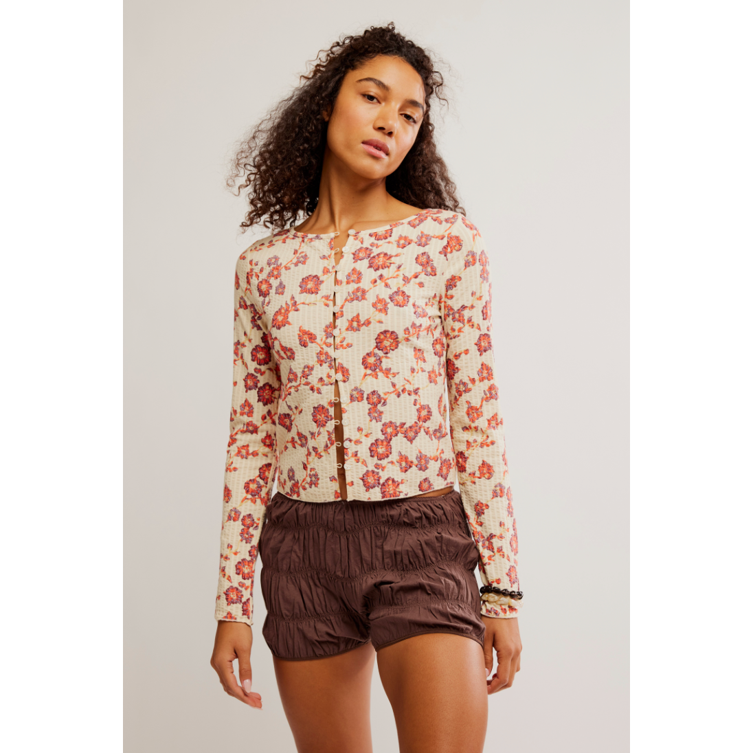 Free People - Tilly Long-Sleeve Cardi in Tea Combo