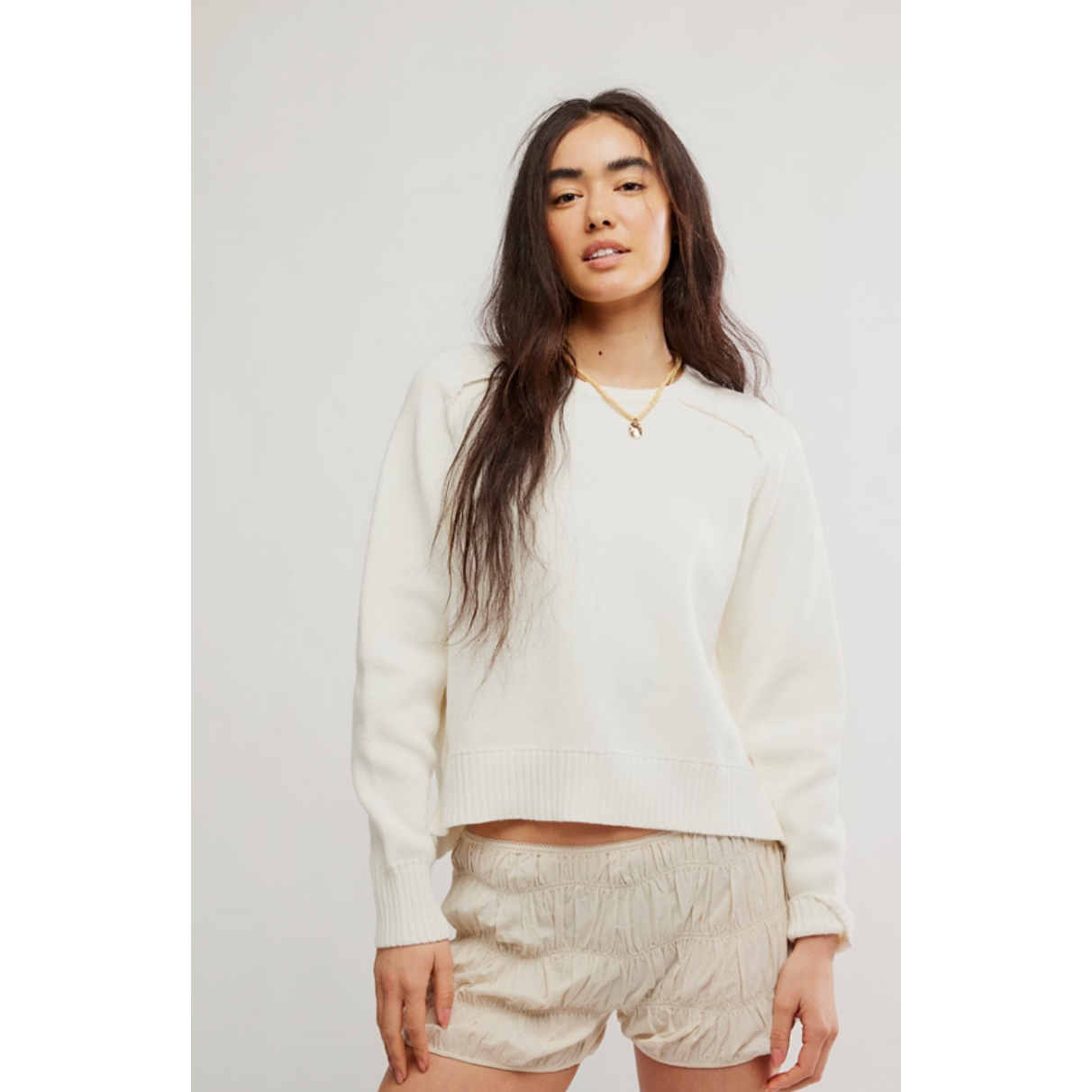Free People - Spring Street Pullover in Optic White