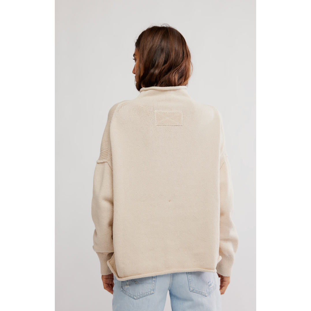 Free People - Torres Roll Neck Sweater in Sugar Swizzle