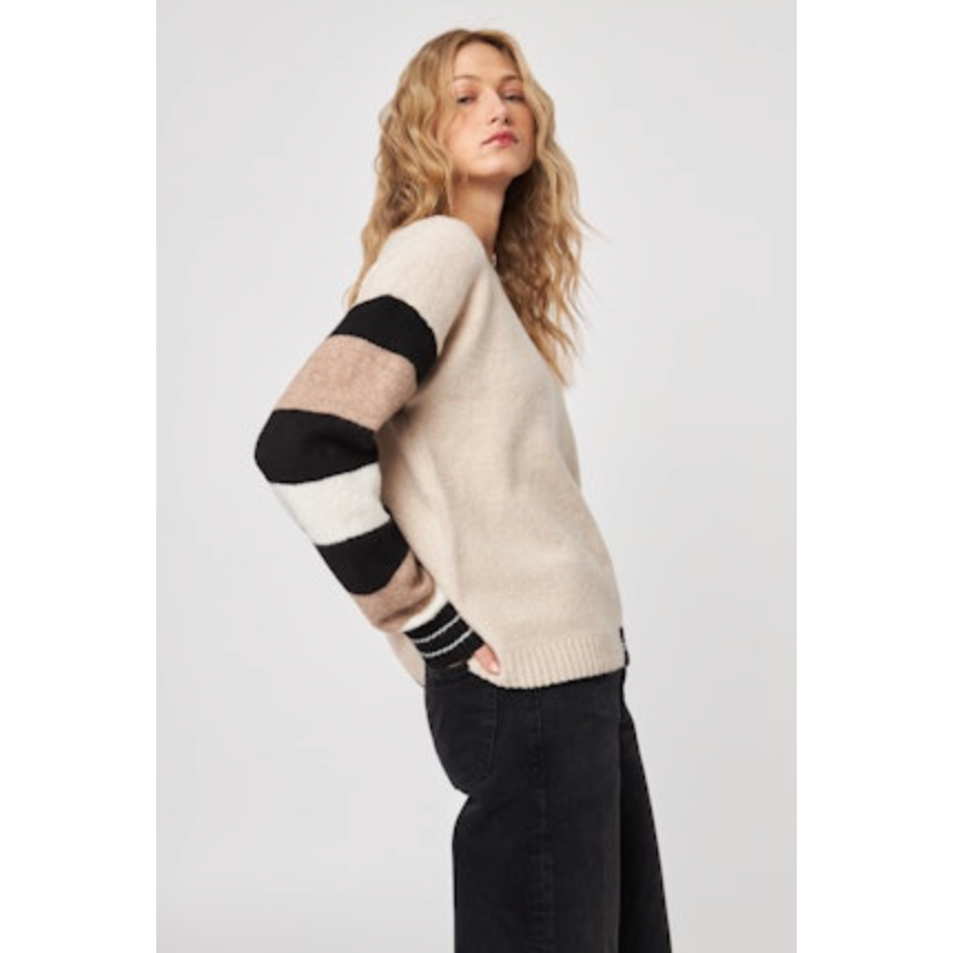 John & Jenn - Reed Sweater in Birch Stripe