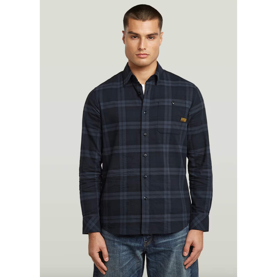 G Star - Bristum 2.0 Slim Shirt in India Ink Toby Check