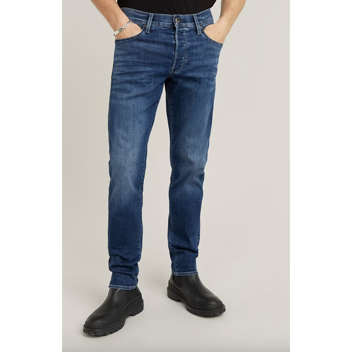 G Star - 3301 Slim Jeans in Medium Aged