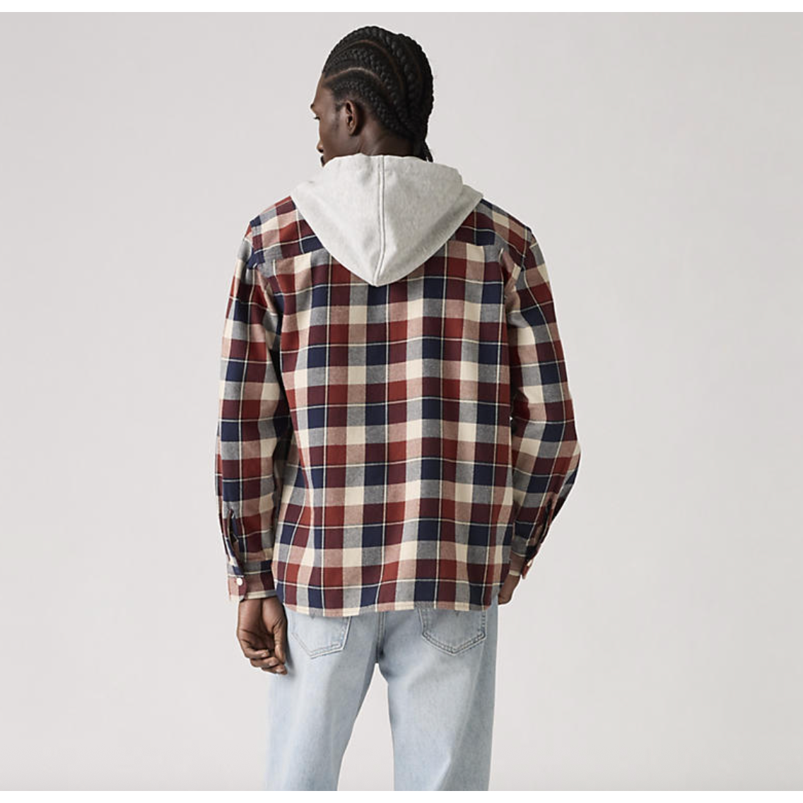 Levi's - Hooded Classic Worker Shirt in Reeve Plaid Russet Brown