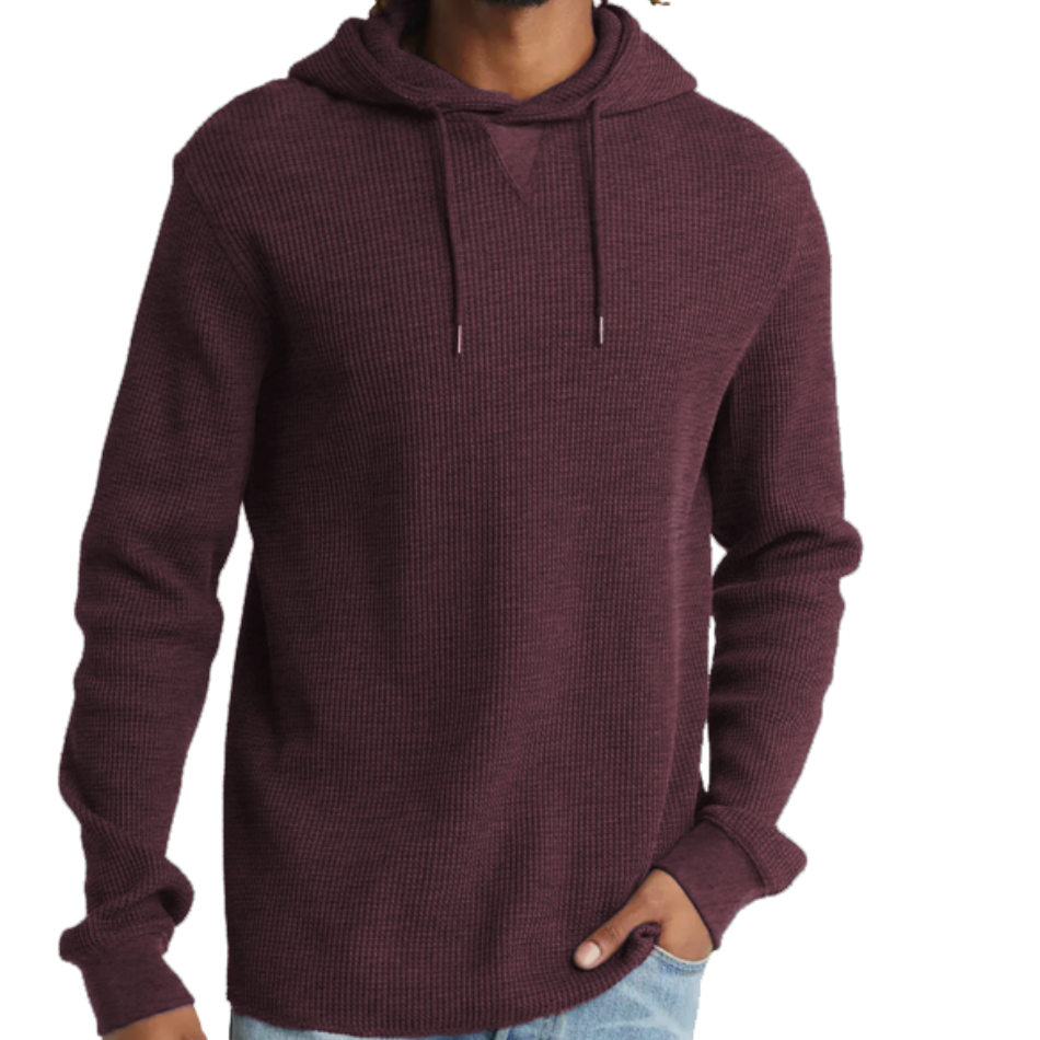 Silver Jeans - Boys Thermal Hoodie in Burgundy