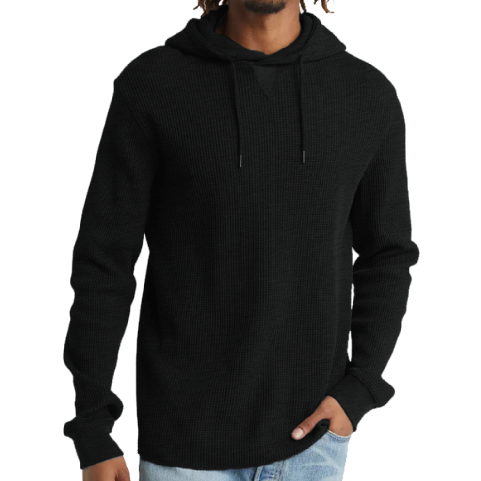 Silver Jeans - Boys Thermal Hoodie in Black