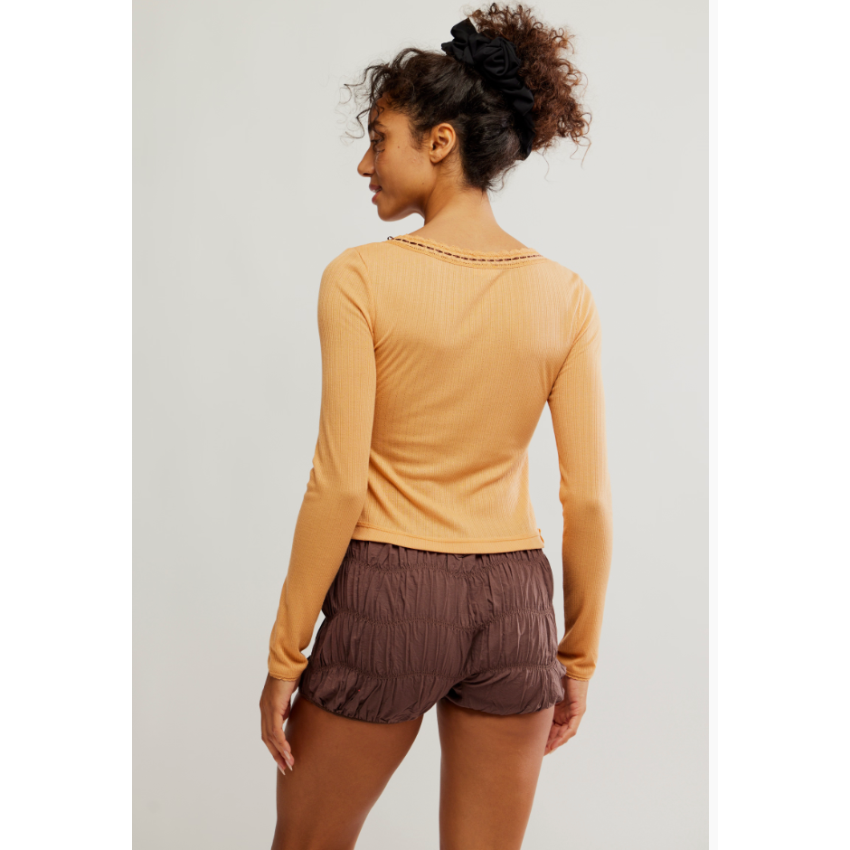 Free People - Only You Long Sleeve in Gold Earth