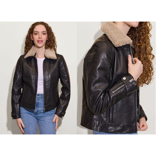 Mauritius - Tammy Leather Jacket in Black