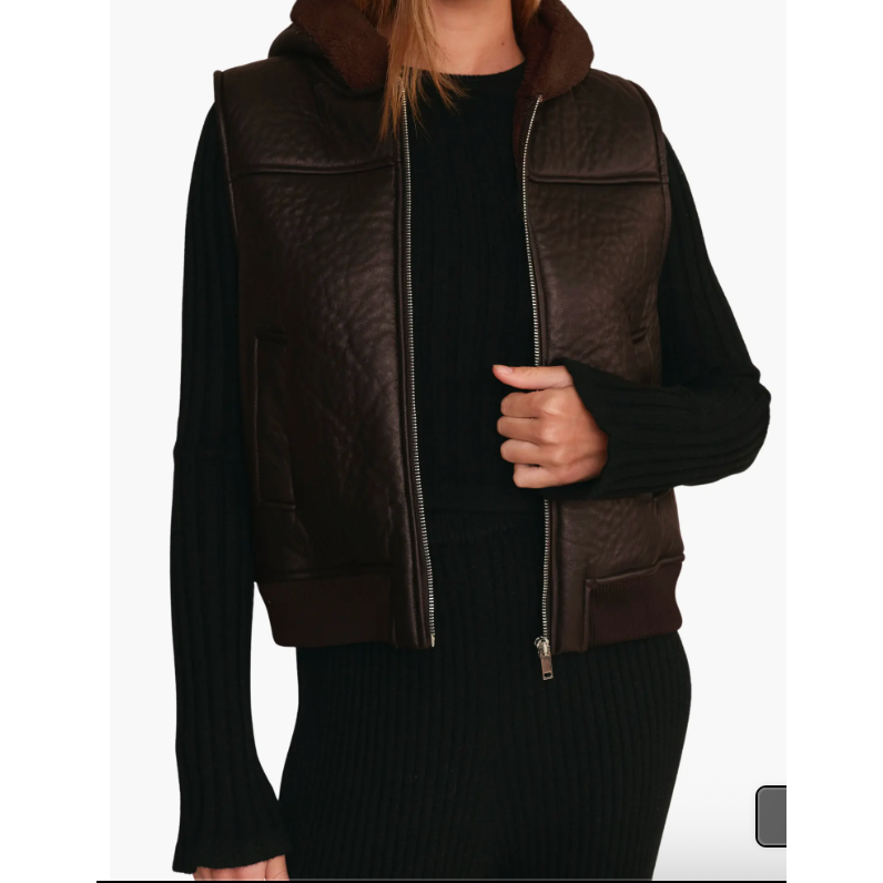Deluc - Brad Hooded Vest in Chocolate