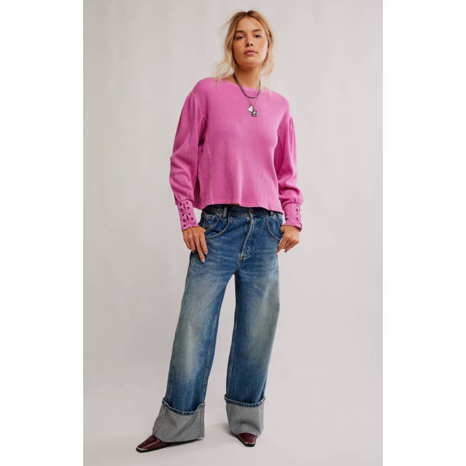 Free People - Lace Cuff Long Sleeve in Plumdrop