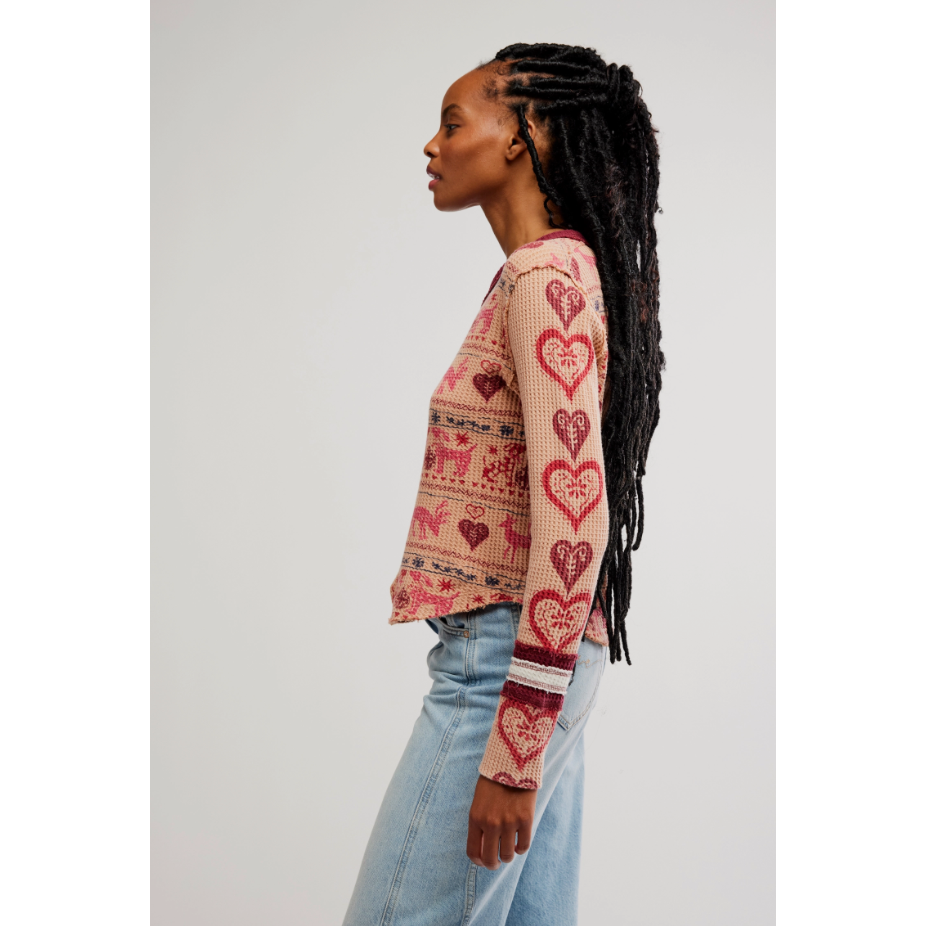 Free People - Blissful Layering Tee in Latte Combo