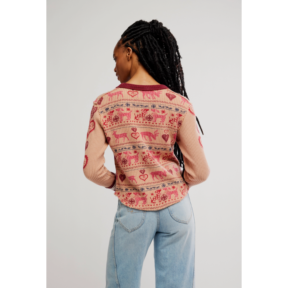 Free People - Blissful Layering Tee in Latte Combo