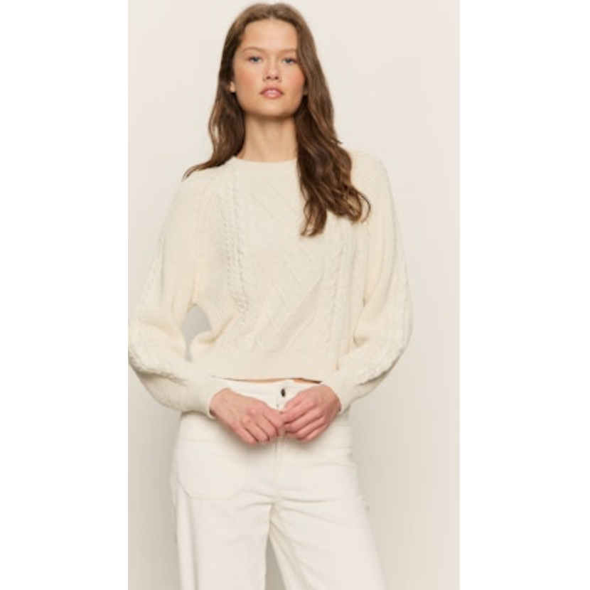 Sanctuary - Nomad Cable Sweater in Chalk