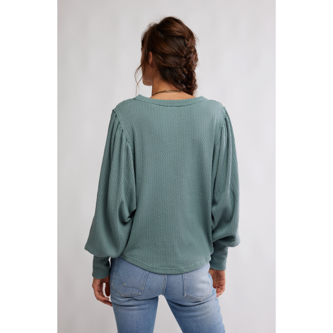 Free People -  Quinn Knit Thermal in Jade Ash