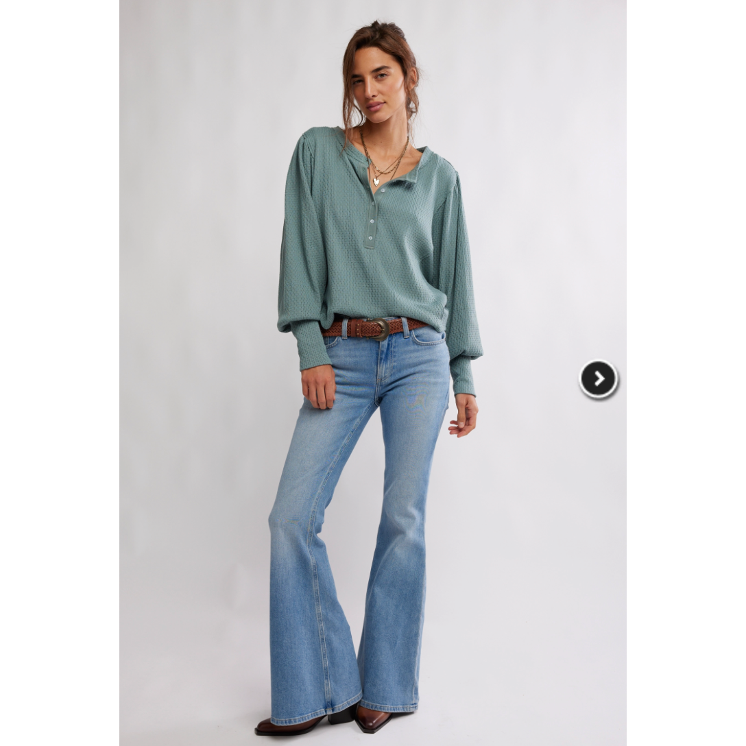 Free People -  Quinn Knit Thermal in Jade Ash