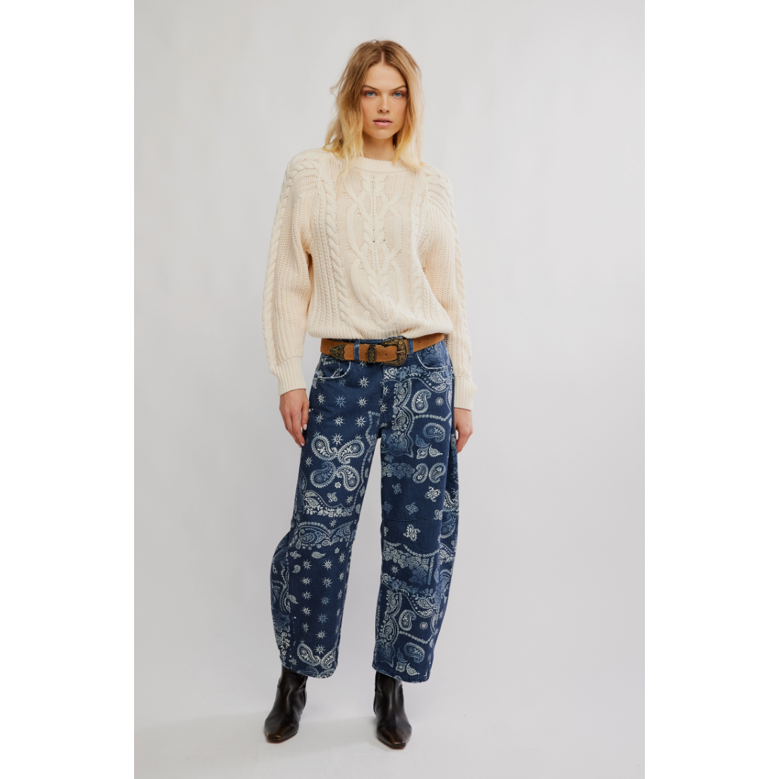 Free People - Frankie Cable Sweater in Buttercream