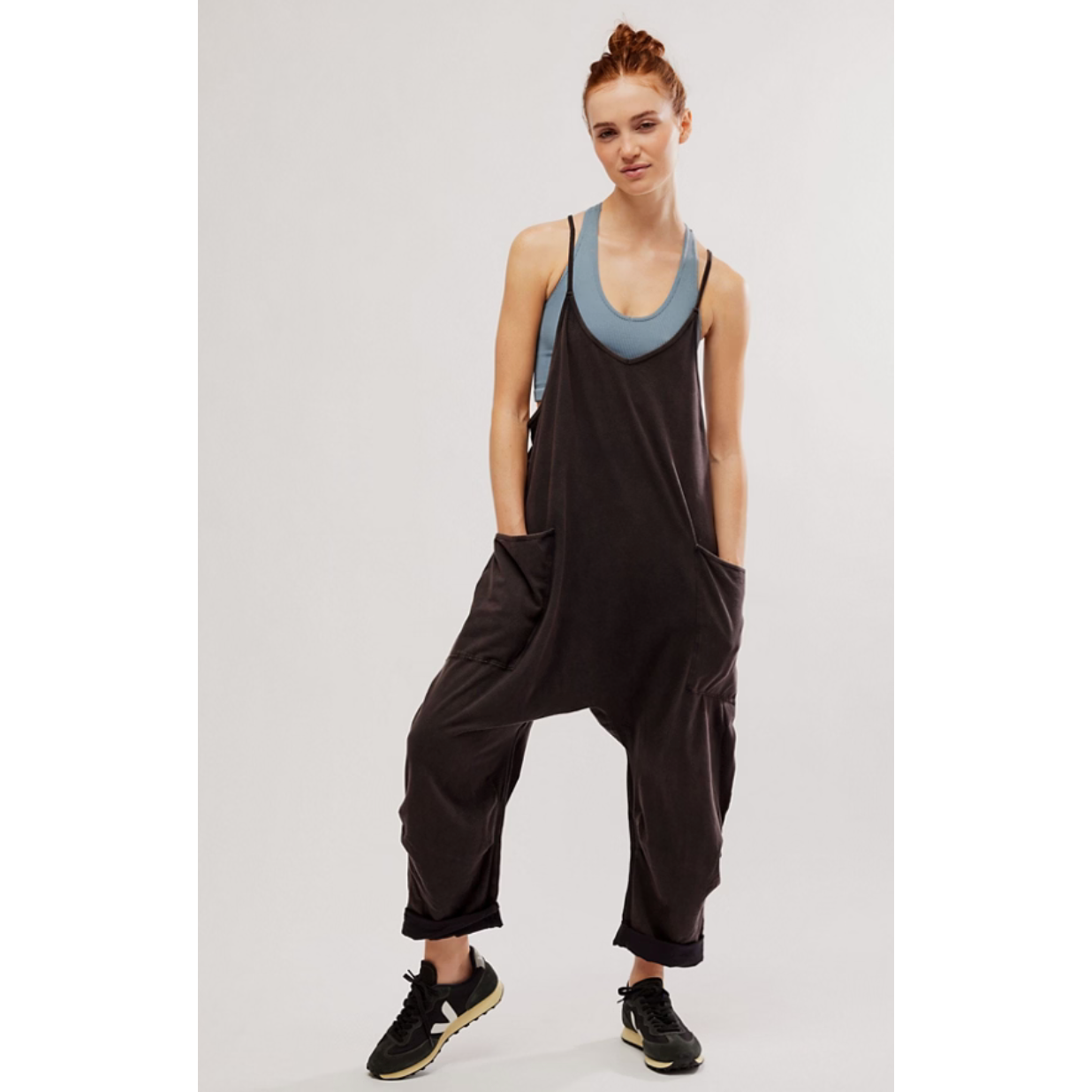 Free People - Hot Shot Onesie in Washed Black