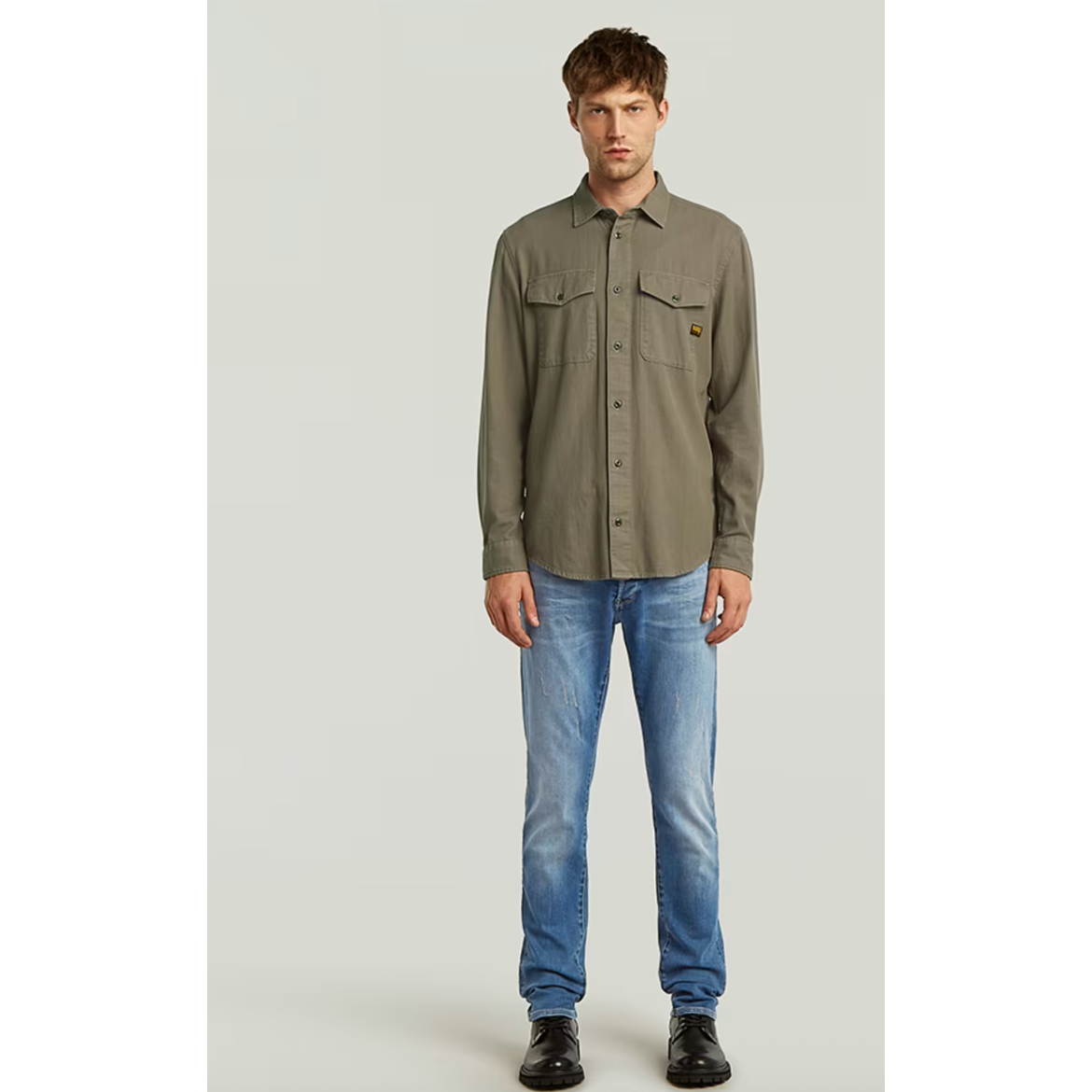 G Star - Marine Slim Shirt in Turf Gold