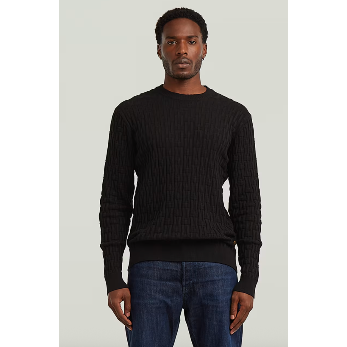 G Star - Chain Structure Knit Pullover in Black