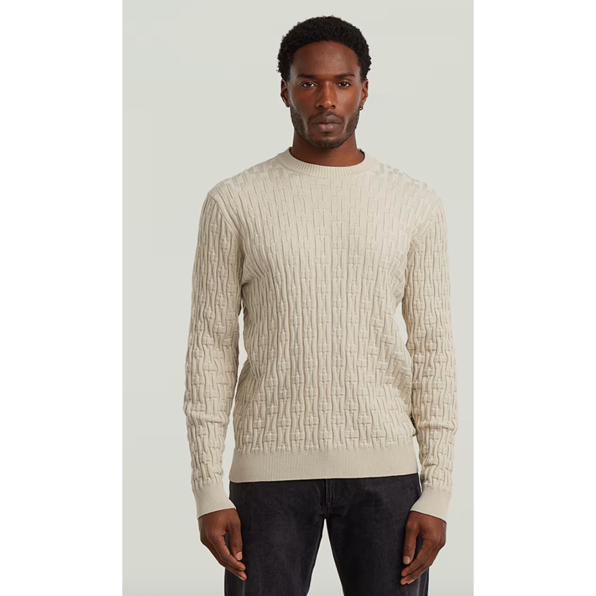 G Star - Chain Structure Knit Pullover in Cream